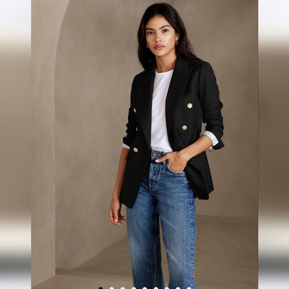 NWT black Banana Republic blazer Captain's 4P